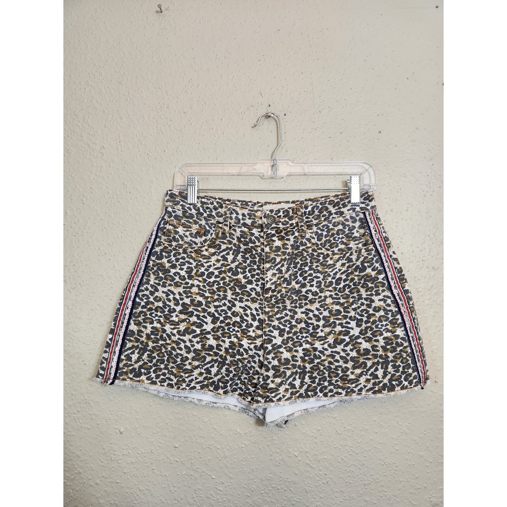 Chelsea & Violet Women's Leopard Print Cotton High Rise Cut Off Shorts Size 27